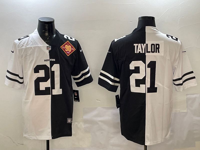 Men Washington Commanders 21 Taylor White Black Fashion 2025 Nike Limited NFL Jersey style 3